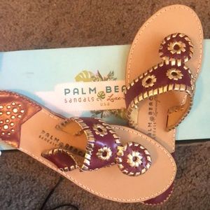 Garnet and Gold Palm Beach Sandals